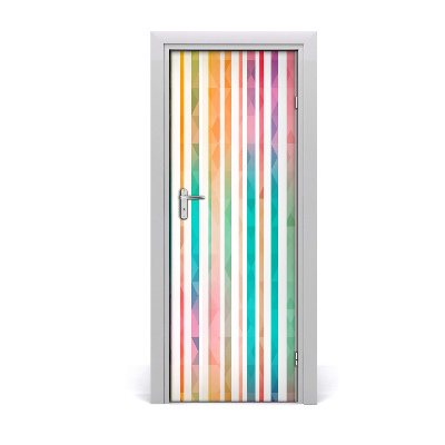 Door wallpaper Colored stripes