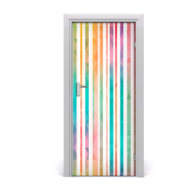 Door wallpaper Colored stripes