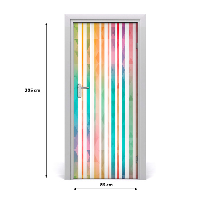 Door wallpaper Colored stripes