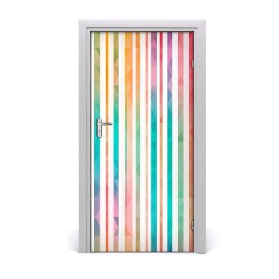 Door wallpaper Colored stripes