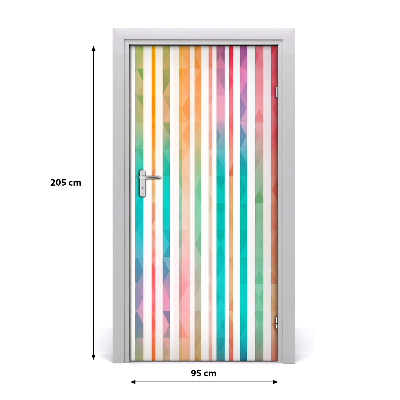 Door wallpaper Colored stripes