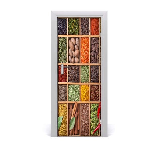 Self-adhesive door sticker Colorful spices