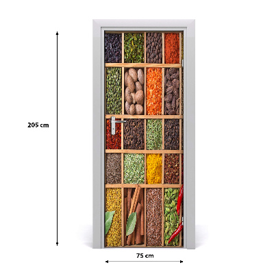 Self-adhesive door sticker Colorful spices