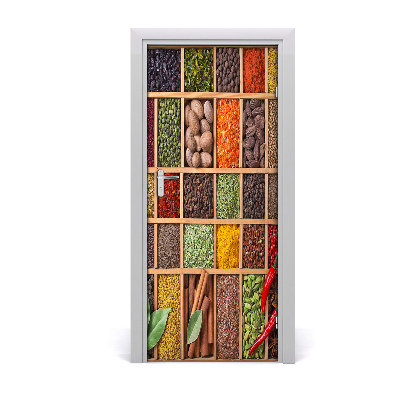 Self-adhesive door sticker Colorful spices