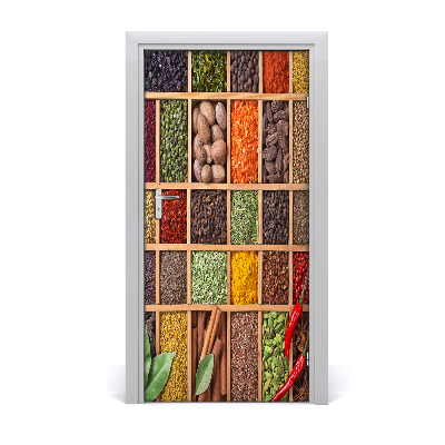 Self-adhesive door sticker Colorful spices