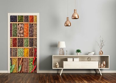 Self-adhesive door sticker Colorful spices