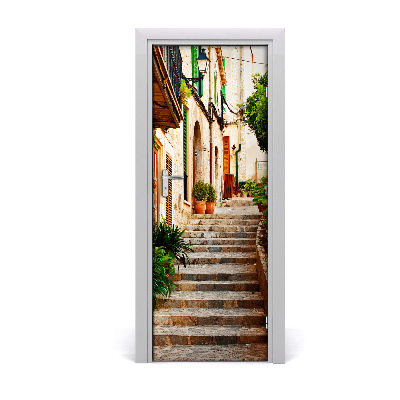 Self-adhesive door wallpaper Streets in spain