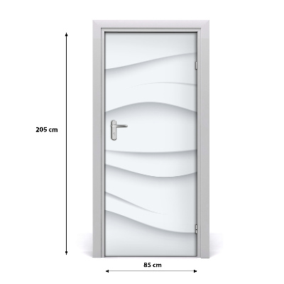 Self-adhesive door sticker Abstraction of waves