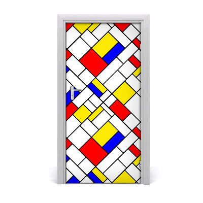 Self-adhesive door sticker Wall abstraction