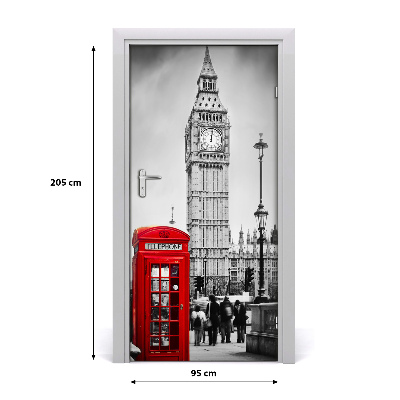 Self-adhesive door wallpaper Big ben london