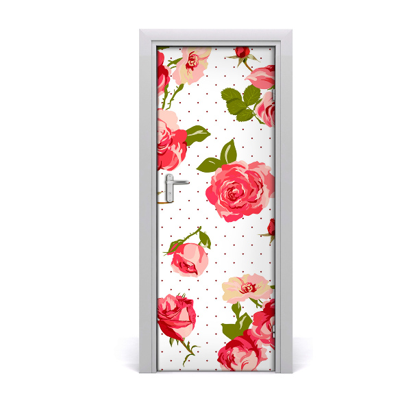 Self-adhesive door veneer Wild roses