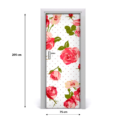 Self-adhesive door veneer Wild roses