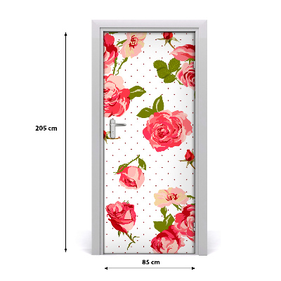 Self-adhesive door veneer Wild roses