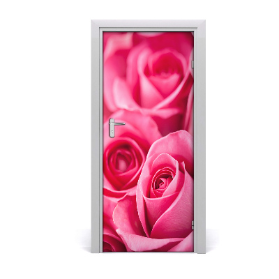 Self-adhesive door sticker Pink roses