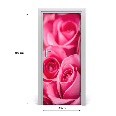 Self-adhesive door sticker Pink roses