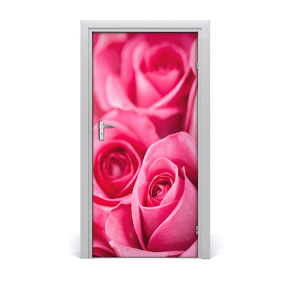 Self-adhesive door sticker Pink roses