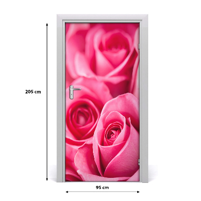 Self-adhesive door sticker Pink roses