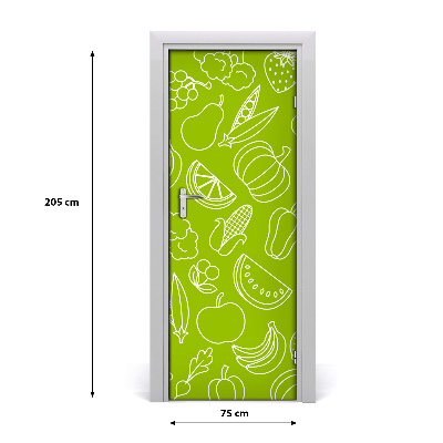 Self-adhesive door sticker Vegetables and fruits