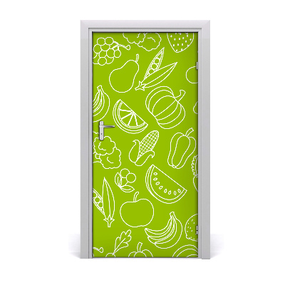 Self-adhesive door sticker Vegetables and fruits