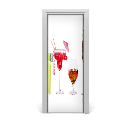 Self-adhesive door sticker Colorful cocktails