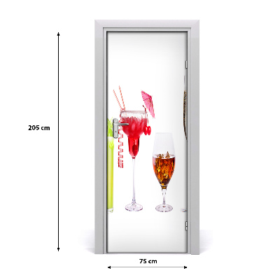 Self-adhesive door sticker Colorful cocktails