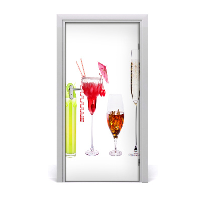 Self-adhesive door sticker Colorful cocktails