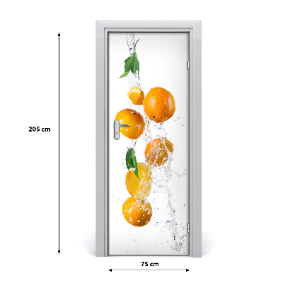 Self-adhesive door sticker Oranges