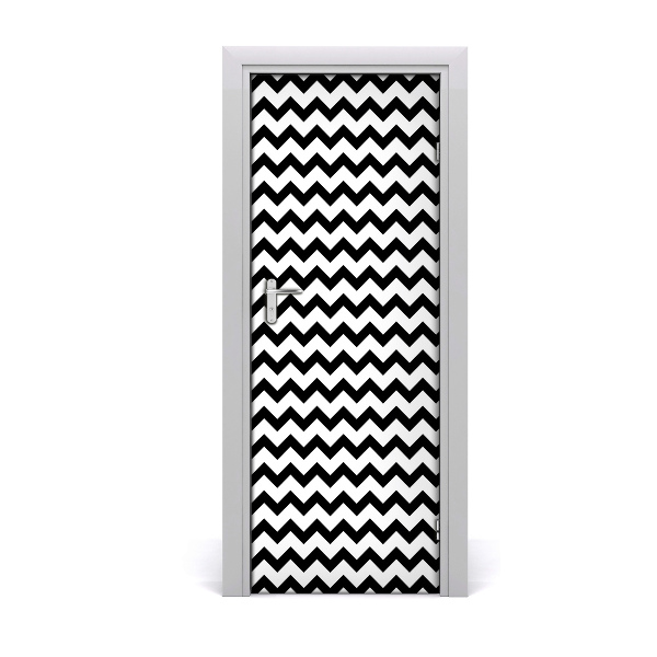 Self-adhesive door sticker Zigzag wall