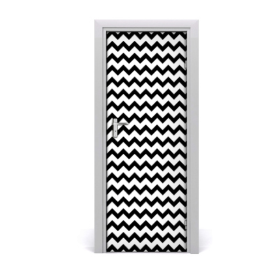 Self-adhesive door sticker Zigzag wall