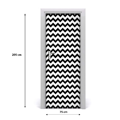 Self-adhesive door sticker Zigzag wall