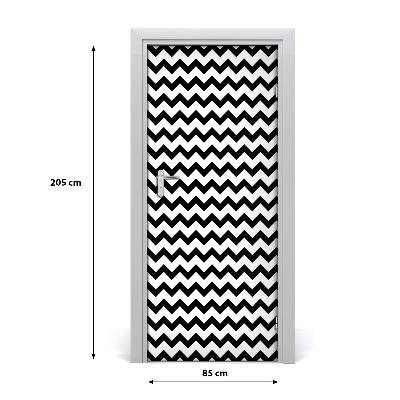 Self-adhesive door sticker Zigzag wall