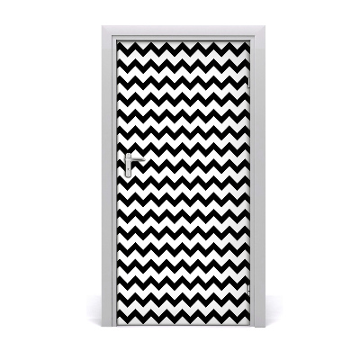 Self-adhesive door sticker Zigzag wall