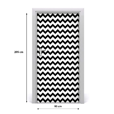 Self-adhesive door sticker Zigzag wall