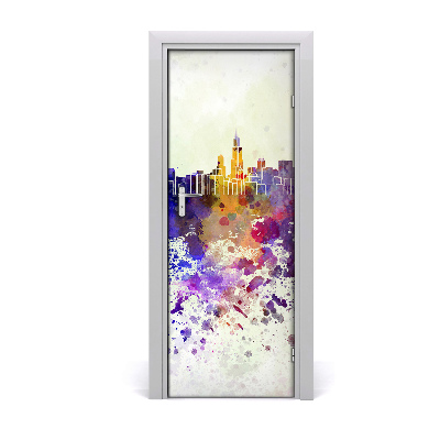 Self-adhesive door sticker Colorful chicago