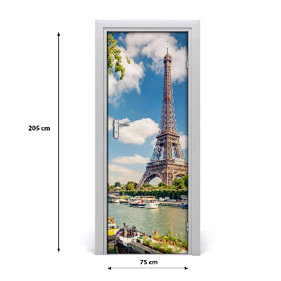 Self-adhesive door wallpaper Eiffel tower