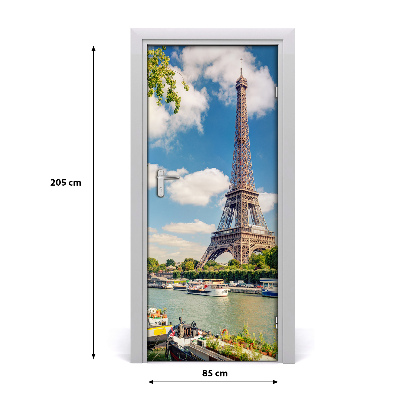 Self-adhesive door wallpaper Eiffel tower