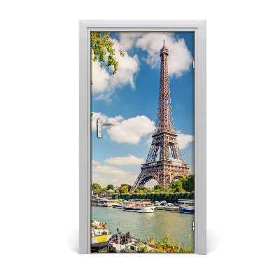 Self-adhesive door wallpaper Eiffel tower