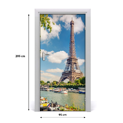 Self-adhesive door wallpaper Eiffel tower