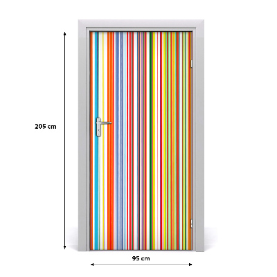 Door wallpaper Colored stripes