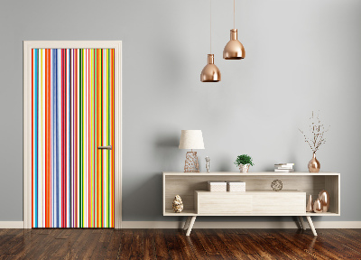 Door wallpaper Colored stripes