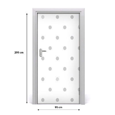 Door wallpaper Dots and hearts