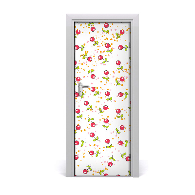 Self-adhesive door sticker Cherries