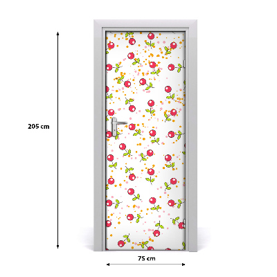 Self-adhesive door sticker Cherries