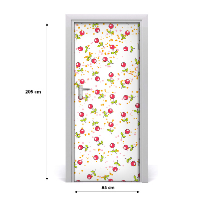 Self-adhesive door sticker Cherries