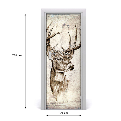 Self-adhesive door sticker The wall of deer