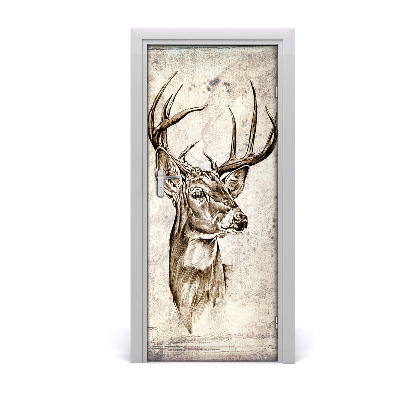 Self-adhesive door sticker The wall of deer