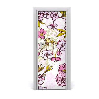 Self-adhesive door veneer Cherry blossoms