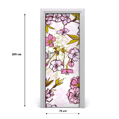 Self-adhesive door veneer Cherry blossoms