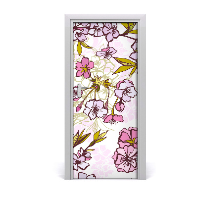 Self-adhesive door veneer Cherry blossoms