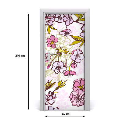 Self-adhesive door veneer Cherry blossoms